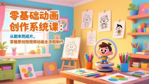 零基础动画创作系统课：从剧本到成片，掌握原创短视频动画全流程制作-KJ分享