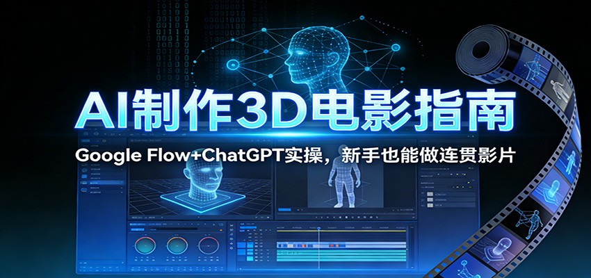 AI制作3D电影指南：Google Flow+ChatGPT实操，新手也能做连贯影片-KJ分享