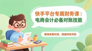 快手平台专属财务课:电商会计必备对账技能,精准核算利润、规避财务风险-KJ分享