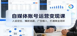 自媒体账号运营变现课:人设定位、爆款选题、广告植入,打通商业闭环-KJ分享