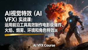 AI视觉特效（AI VFX）实战课：运用前沿工具高效制作电影级爆炸、火焰、烟雾、环境和角色特效-KJ分享