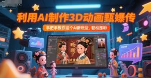 利用AI制作3D动画甄嬛传，流量爆了，手把手教你这个AI新玩法，轻松涨粉-KJ分享