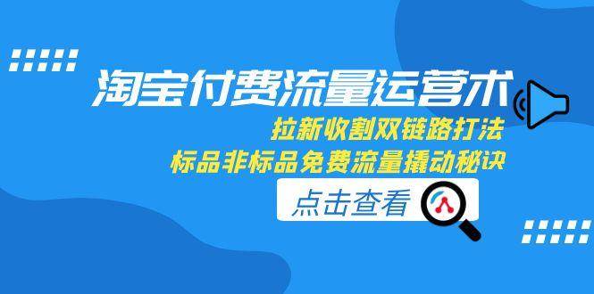 淘宝付费流量运营术，拉新收割双链路打法，标品非标品免费流量撬动秘诀-KJ分享