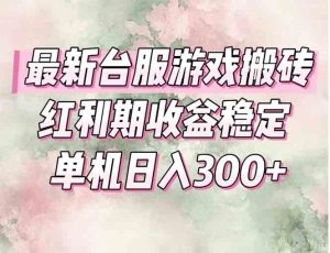 最新台服游戏搬砖,红利期收益高稳定,操作简单,小白闭眼入。-KJ分享