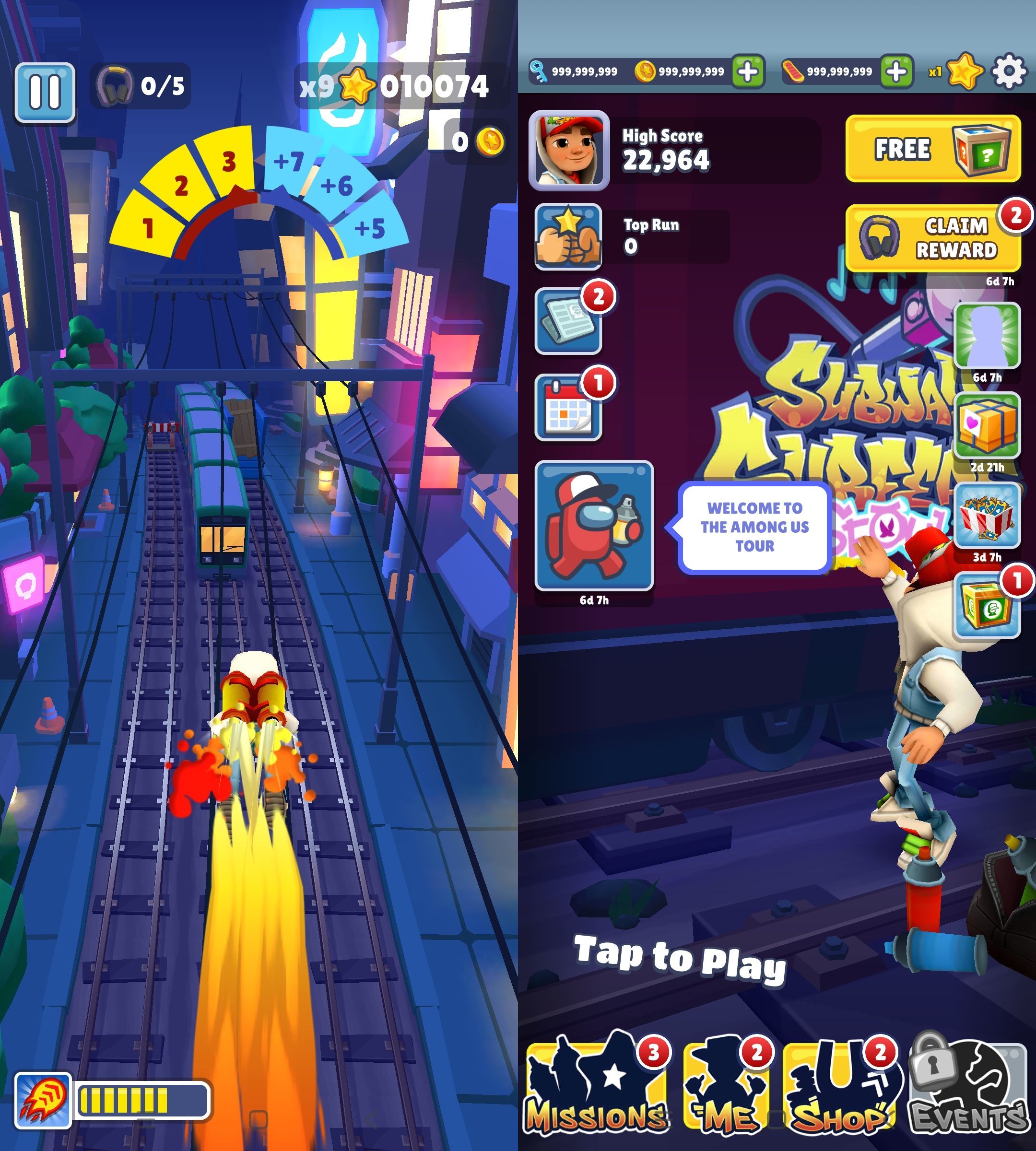 安卓地铁酷跑 v3.54.8 无限金币道具-KJ分享