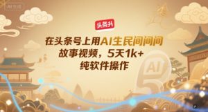 在头条号上用AI生民间故事视频,5天1k+,纯软件操作-KJ分享