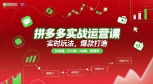 拼多多实战运营课,实时玩法,爆款打造,改销量,补大单,AB单,直播等(更新2025月)-KJ分享
