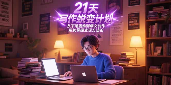 21天写作蜕变计划，从下笔困难到爆文创作，系统掌握变现方法论-KJ分享