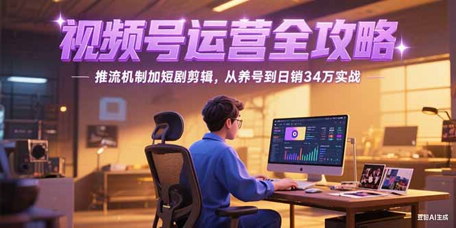 2025视频号运营全攻略，推流机制加短剧剪辑，从养号到日销34万实战-KJ分享