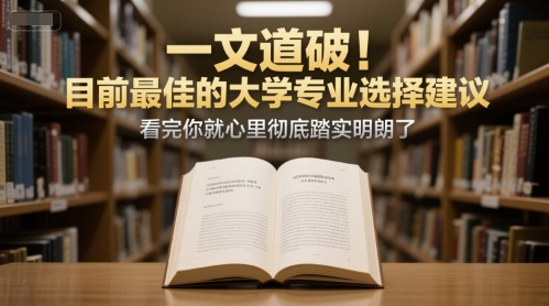 付费文章：一文道破！目前最佳的大学专业选择建议，看完你就心里彻底踏实明朗了-KJ分享