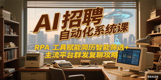 AI招聘自动化系统课，RPA工具赋能简历智能筛选+主流平台群发复聊全攻略-KJ分享