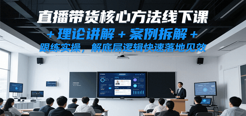 直播带货核心方法线下课，理论讲解+案例拆解+跟练实操，解底层逻辑快速落地见效-KJ分享