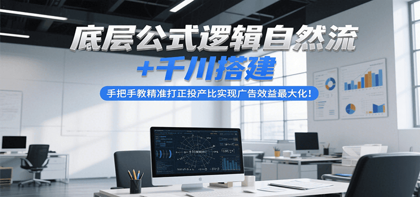 底层公式逻辑自然流+千川搭建，手把手教精准打正投产比实现广告效益最大化！-KJ分享