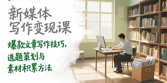 新媒体写作变现课，爆款文章写作技巧，选题策划与素材积累方法-KJ分享