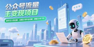 公众号流量主变现项目，新手日入四位数，含爆文写作全攻略(更新25年7月)-KJ分享