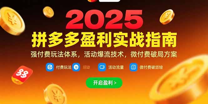 拼多多盈利实战指南，强付费玩法，活动爆流技术，微付费破局方案(更新7月)-KJ分享