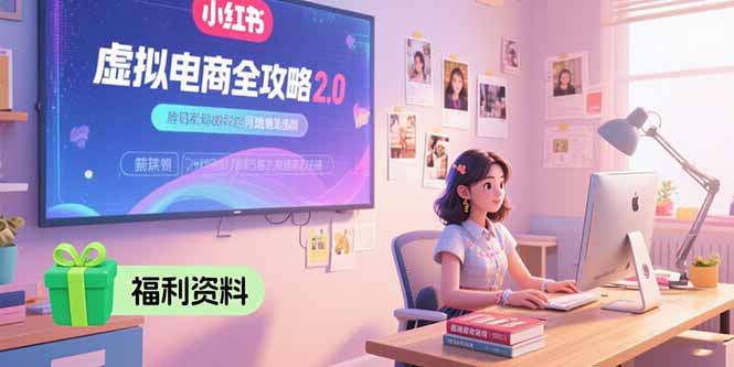 虚拟电商全攻略2.0，开店选品实操流程，账号定位、货源发布、笔记发布技巧-KJ分享