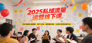 2025私域流量运营线下课，系统讲解私域基建/客户分层/朋友圈文案/公域引流等实操方法-KJ分享