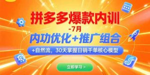 拼多多爆款内训-7月 内功优化+推广组合+自然流 30天掌握日销千单核心模型-KJ分享