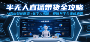 半无人直播带货全攻略：AI音咖智能配音+数字人出镜，解决账号矩阵与平台违规难题-KJ分享