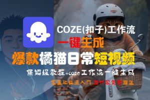 COZE(扣子)工作流一键生成爆款橘猫日常短视频，保姆级教程，零基础快速入门-KJ分享