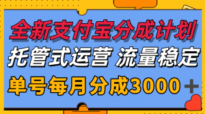 全新支付宝分成代运营,独家技术,收益稳定,单号月入3000+-KJ分享