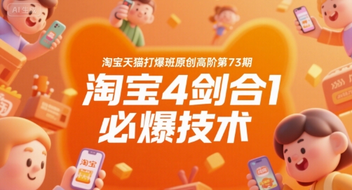 淘宝天猫打爆班原创高阶第73期，淘宝4剑合1必爆技术-KJ分享