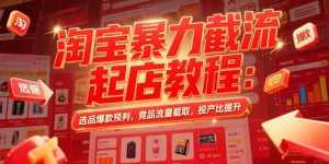 淘宝暴力截流起店教程：选品爆款预判，竞品流量截取，投产比提升-KJ分享
