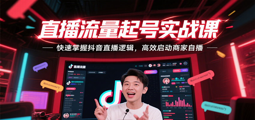 直播流量起号实战课，快速掌握抖音直播逻辑，高效启动商家自播-KJ分享