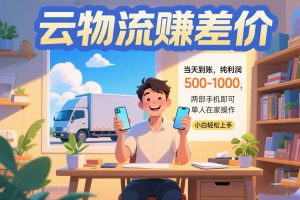 云物流赚差价 当天到账纯利润500-1000 两部手机即可 可单人在家操作 小…-KJ分享