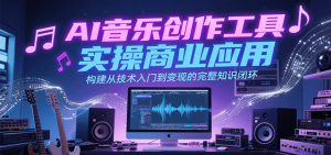AI音乐创作工具实操商业应用，构建从技术入门到变现的完整知识闭环-KJ分享