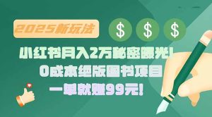 小红书月入2万秘密曝光!绝版图书项目,一单就赚99元!-KJ分享