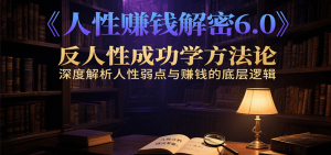 人性赚钱解密6.0，反人性成功学方法论，深度解析人性弱点与赚钱的底层逻辑-KJ分享