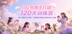 小红书博主打造120天训练营,0到1掌握平台运营、内容制作和商业变现-KJ分享