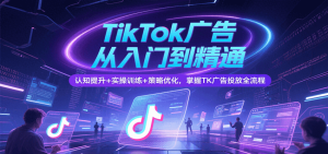 TikTok广告从入门到精通，认知提升+实操训练+策略优化，掌握TK广告投放全流程-KJ分享