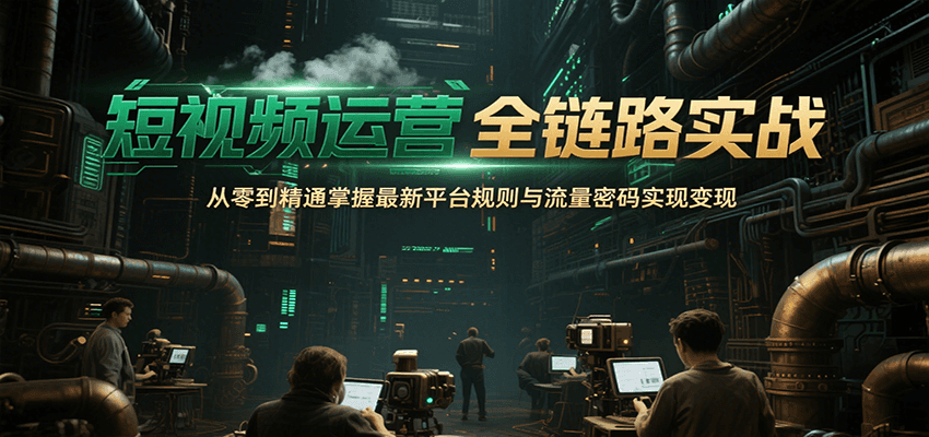 短视频运营全链路实战，从零到精通掌握最新平台规则与流量密码实现变现-KJ分享