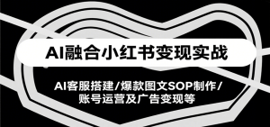 AI融合小红书变现实战课，AI客服搭建/爆款图文SOP制作/账号运营及广告变现等-KJ分享