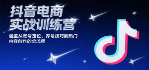 抖音电商实战训练营,涵盖从账号定位、养号技巧到热门内容创作的全流程-KJ分享