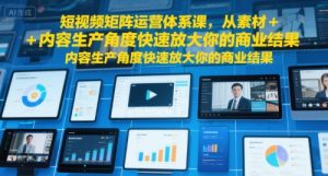 短视频矩阵运营体系课，从素材+内容生产角度快速放大你的商业结果-KJ分享