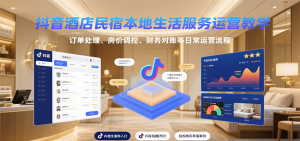 抖音酒店民宿本地生活服务运营教学,订单处理、房价调控、财务对账等日常运营流程-KJ分享