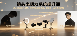 镜头表现力系统提升课，30天突破镜头恐惧实现自信蜕变，塑造独一无二表现风格-KJ分享