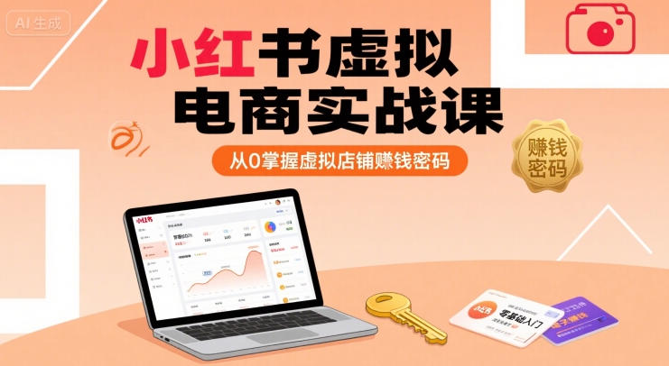 小红书虚拟电商实战课，从0掌握虚拟店铺賺钱密码-KJ分享
