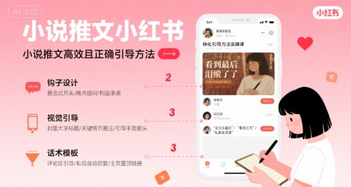 小说推文小红书高转化引导方法实操课，小说推文高效且正确引导方法-KJ分享