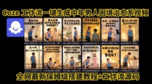 coze工作流一键生成”中年男人困境扎心高涨粉高播放量图文视频”保姆级拆解教程,无需剪辑,无需拍摄写文案-KJ分享