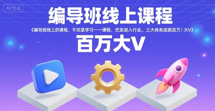 编导班线上课程，不仅是学习一门课程，更是进入一个行业，三大体系成就百万大V-KJ分享
