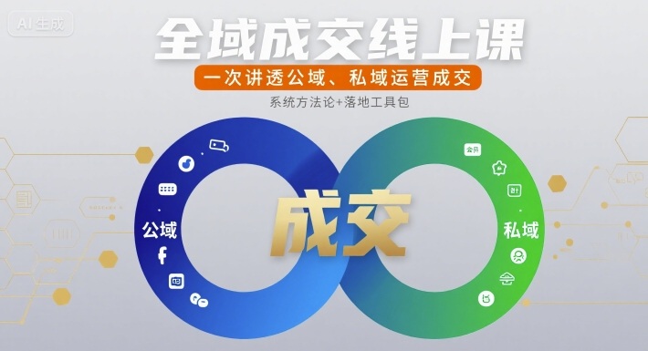 全域成交线上课,一次讲透公域、私域运营成交-KJ分享