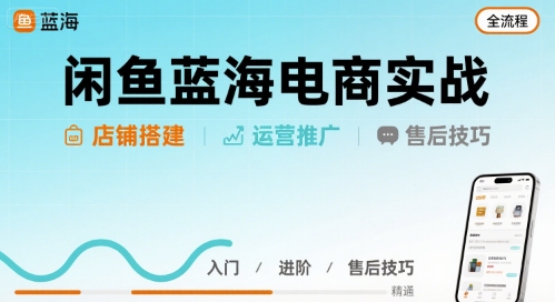 闲鱼蓝海电商实战，店铺搭建运营售后全流程-KJ分享