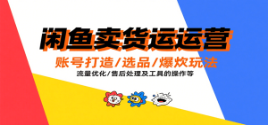 闲鱼卖货运营，账号打造/选品/爆款玩法/流量优化/售后处理及工具实操等-KJ分享