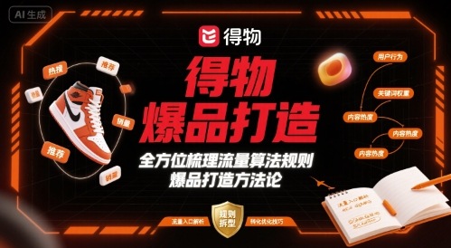 得物爆品打造，全方位梳理得物流量算法规则爆品打造规则-KJ分享