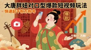 大唐胖妞对口型爆款短视频玩法，快速起千粉万粉号-KJ分享